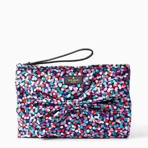 Kate Spade On Purpose Colorful Polka Dot Nylon Wristlet with Bow